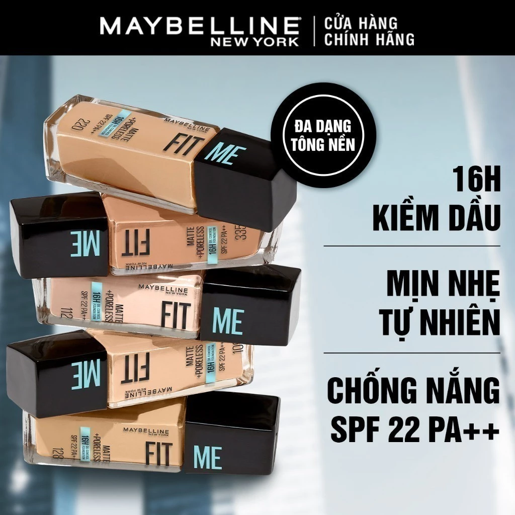 Kem Nền Mịn Nhẹ Kiềm Dầu Fit Me Maybelline 30ml