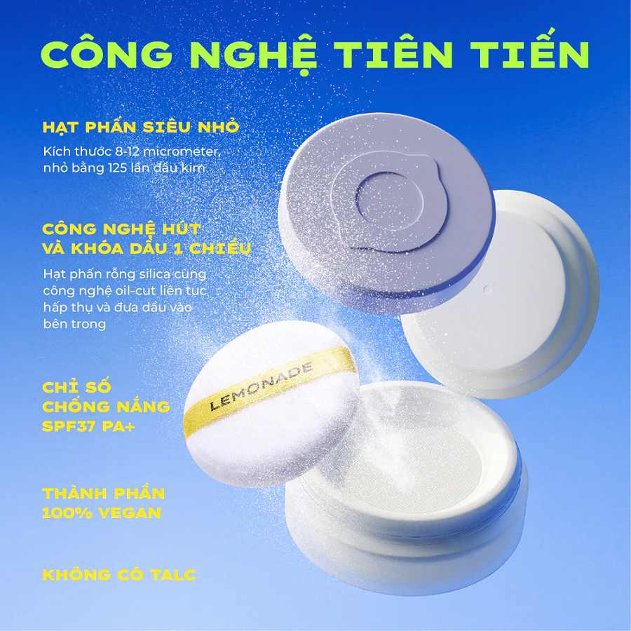 Phấn Phủ Mỏng Nhẹ Kiềm Dầu Thuần Chay Chống Nắng Lemonade