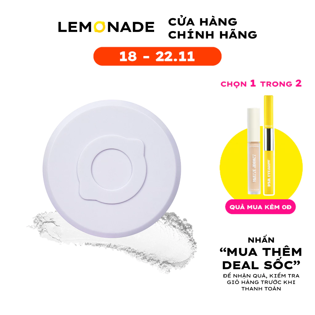Phấn Phủ Mỏng Nhẹ Kiềm Dầu Thuần Chay Chống Nắng Lemonade