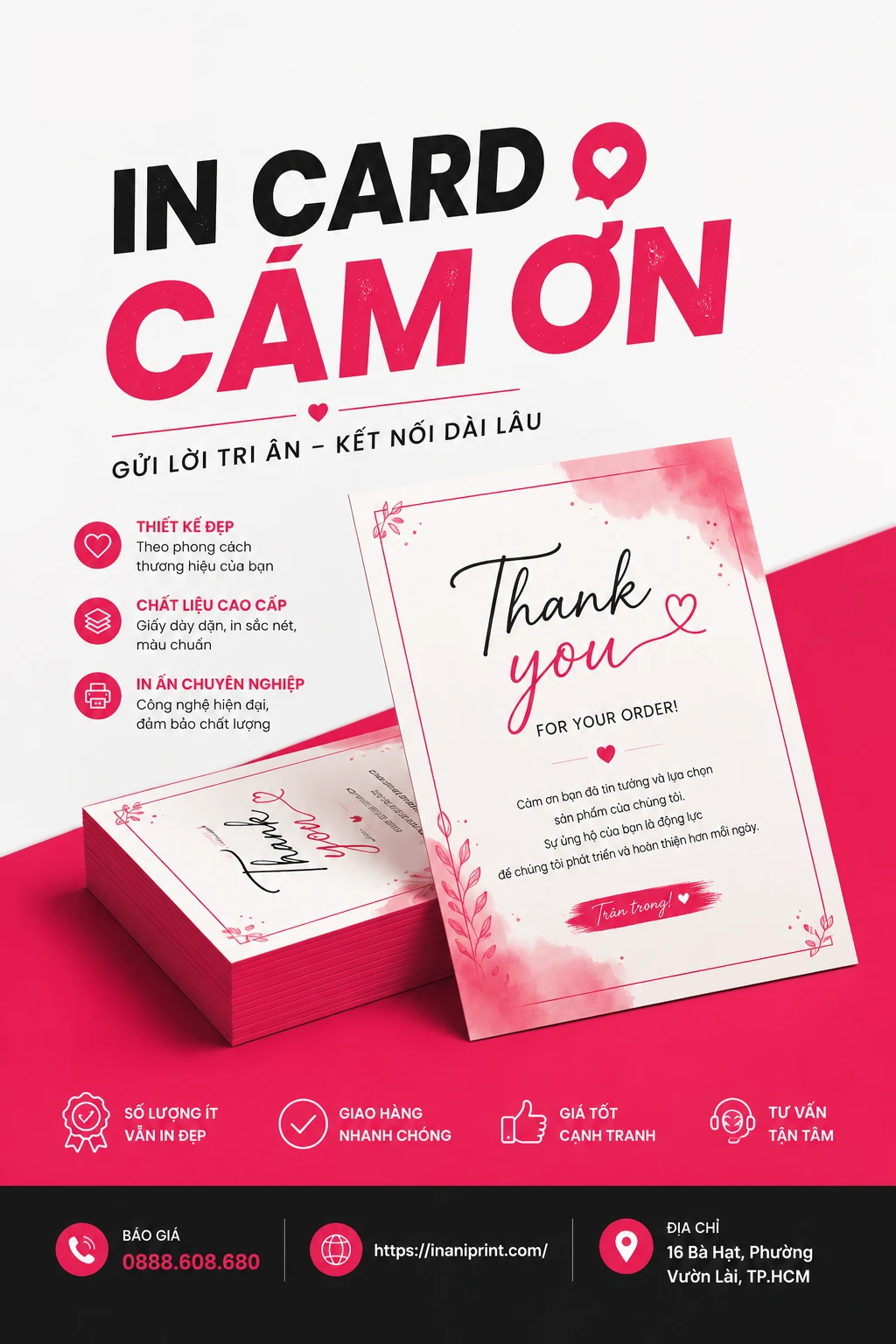 dịch vụ in card cám ơn