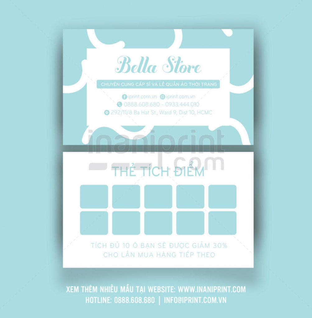 Mẫu name card shop thời trang – S001