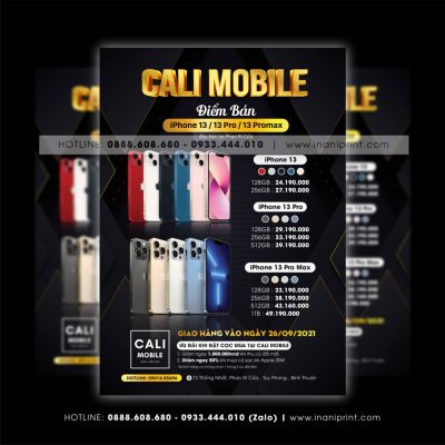 Thiết kế mẫu Poster bảng giá iPhone 13 đẹp