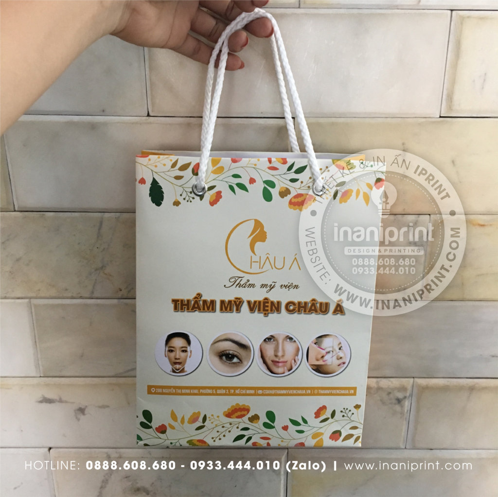 Mẫu Túi Giấy Thẩm Mỹ Viện, Túi Giấy Thẩm Mỹ Viện, Túi Xách Giấy Thẩm Mỹ Viện, Túi Giấy Quảng Cáo Thẩm Mỹ Viện Đẹp Giá Rẻ