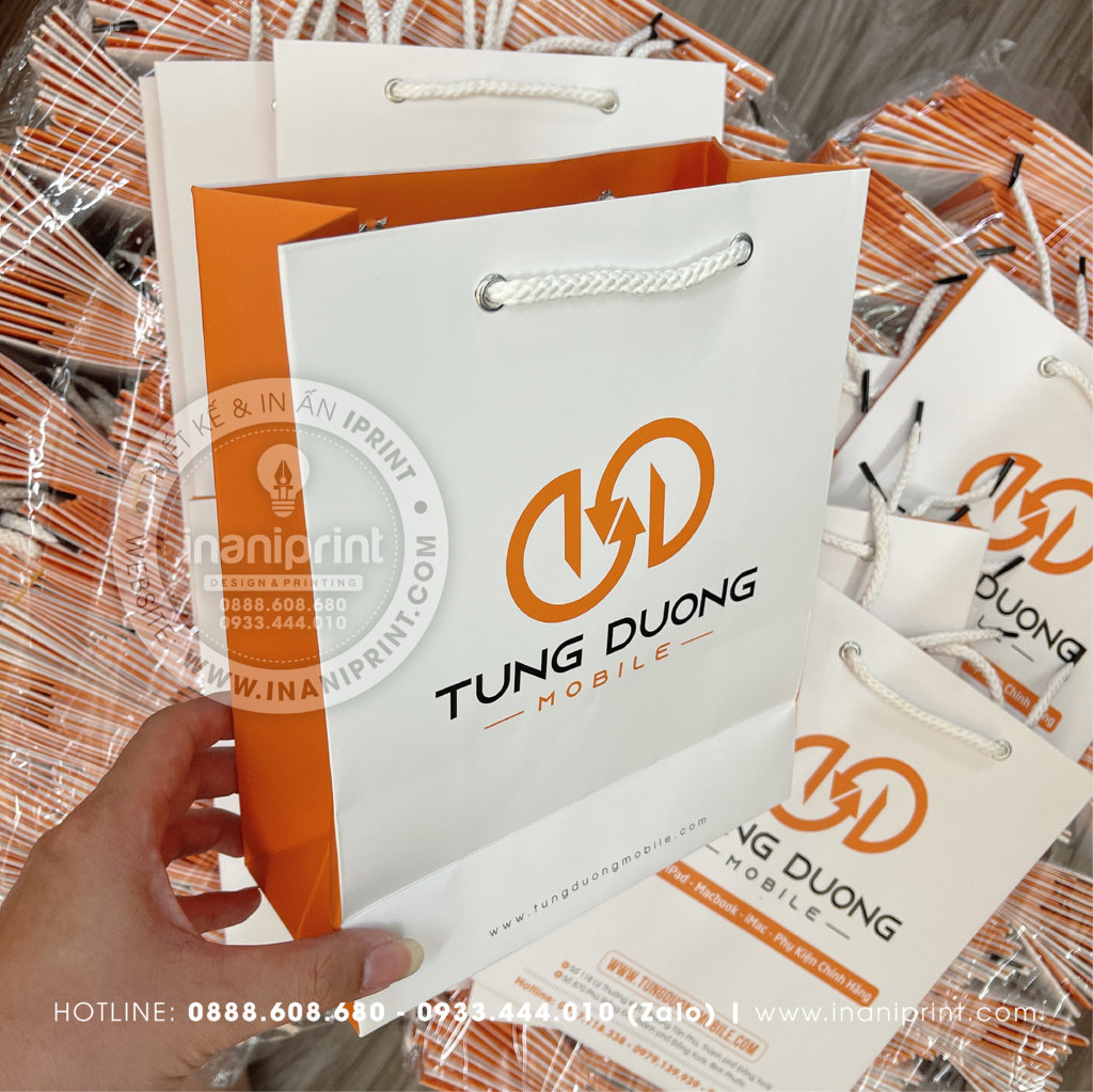 Mẫu Túi Giấy Đựng Điện Thoại, Túi Giấy Mobile Shop, Túi Xách Giấy Mobile Shop, Túi Giấy Quảng Cáo Mobile Shop Đẹp Giá Rẻ