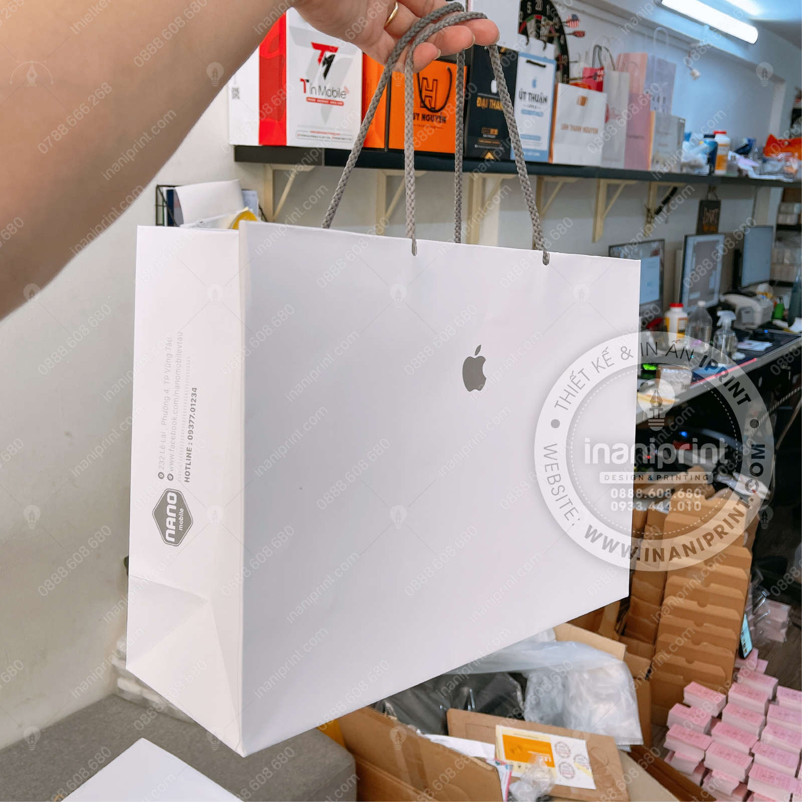 Mẫu Túi Giấy Đựng Điện Thoại, Túi Giấy Mobile Shop, Túi Xách Giấy Mobile Shop, Túi Giấy Quảng Cáo Mobile Shop Đẹp Giá Rẻ - Image 5