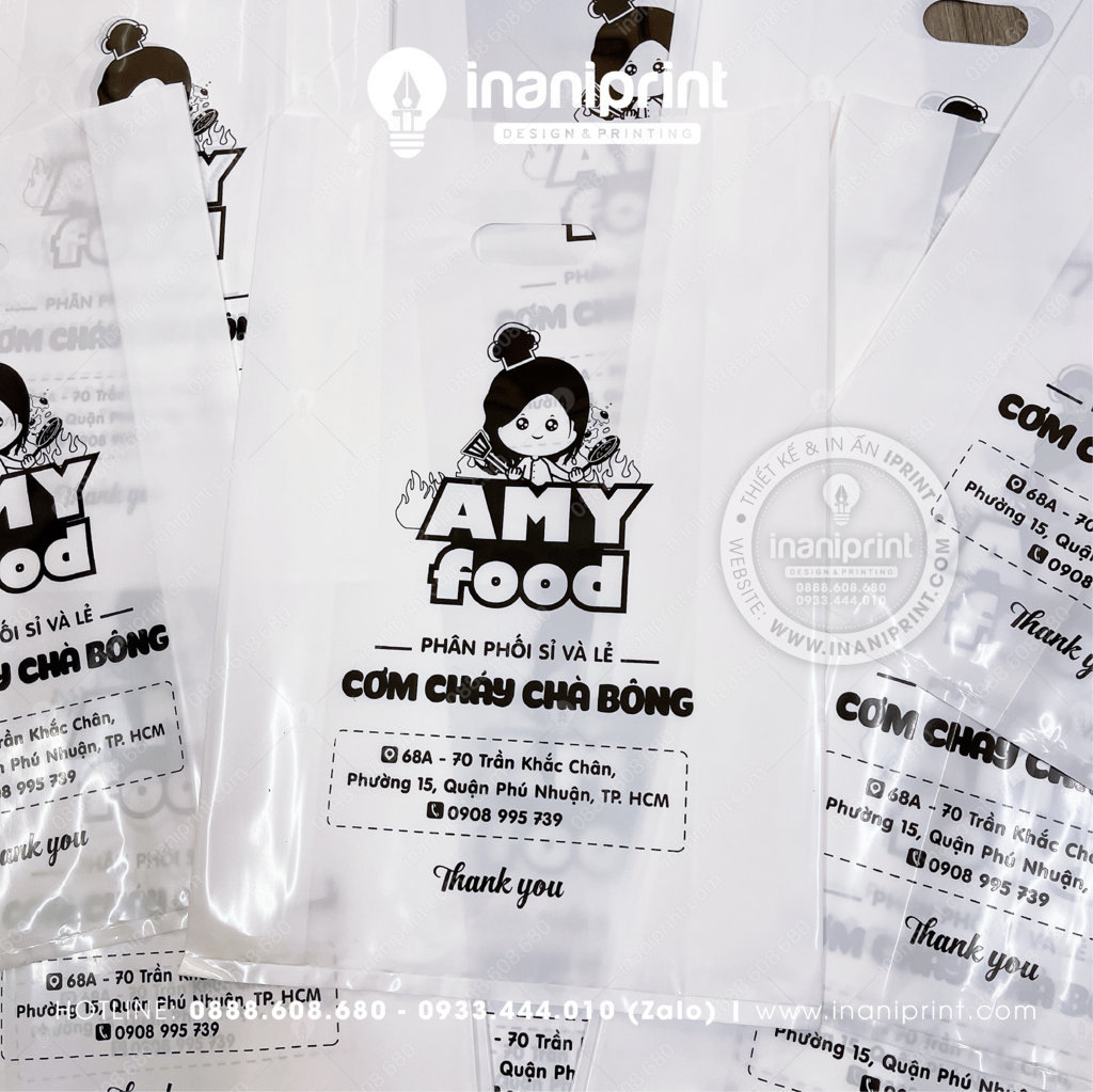 Mẫu Túi Nilon Shop Cơm Cháy, Bao Nhựa Shop Cơm Cháy, Túi Nhựa Shop Cơm Cháy, Bao Nilon Shop Cơm Cháy Đẹp Giá rẻ