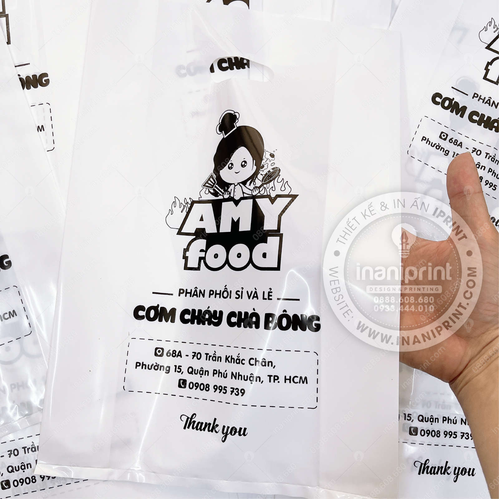 Mẫu Túi Nilon Shop Cơm Cháy, Bao Nhựa Shop Cơm Cháy, Túi Nhựa Shop Cơm Cháy, Bao Nilon Shop Cơm Cháy Đẹp Giá rẻ - Image 2
