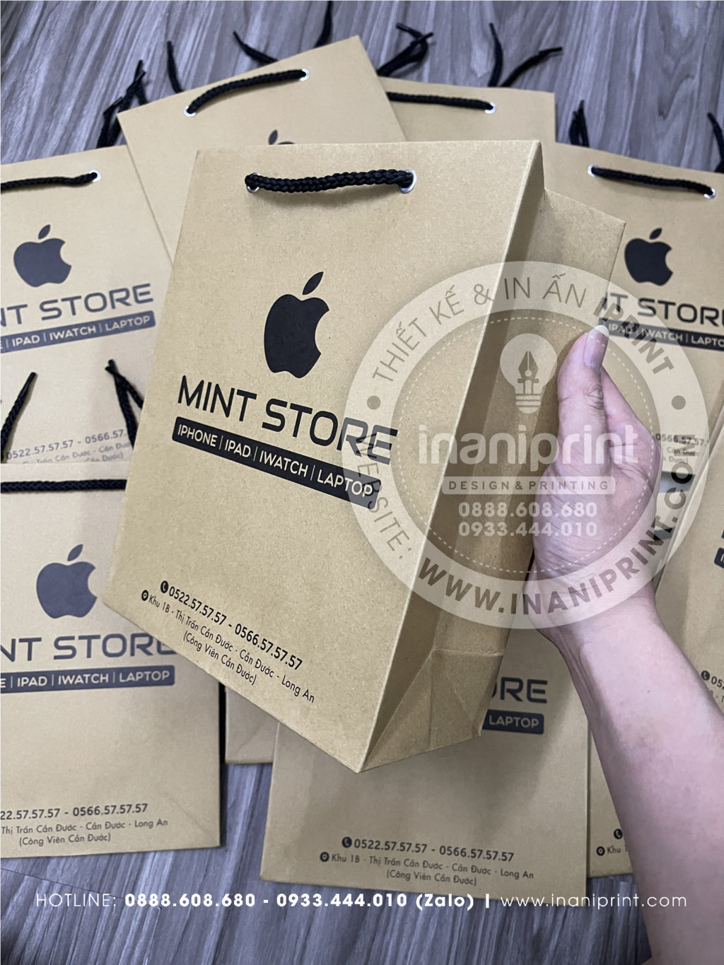 Mẫu Túi Giấy Kraft Đựng Điện Thoại, Túi Giấy Kraft Mobile Shop, Túi Xách Giấy Kraft Mobile Shop, Túi Giấy Kraft Quảng Cáo Mobile Shop Đẹp Giá Rẻ