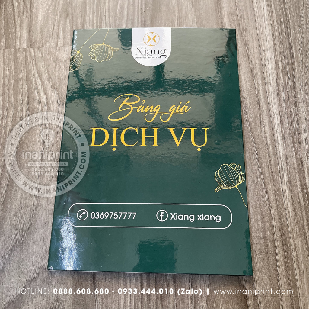 Mẫu Menu Nhựa Tiệm Spa, Bảng Giá Nhựa Tiệm Spa, Thực Đơn Nhựa Tiệm Spa Đẹp Giá Rẻ