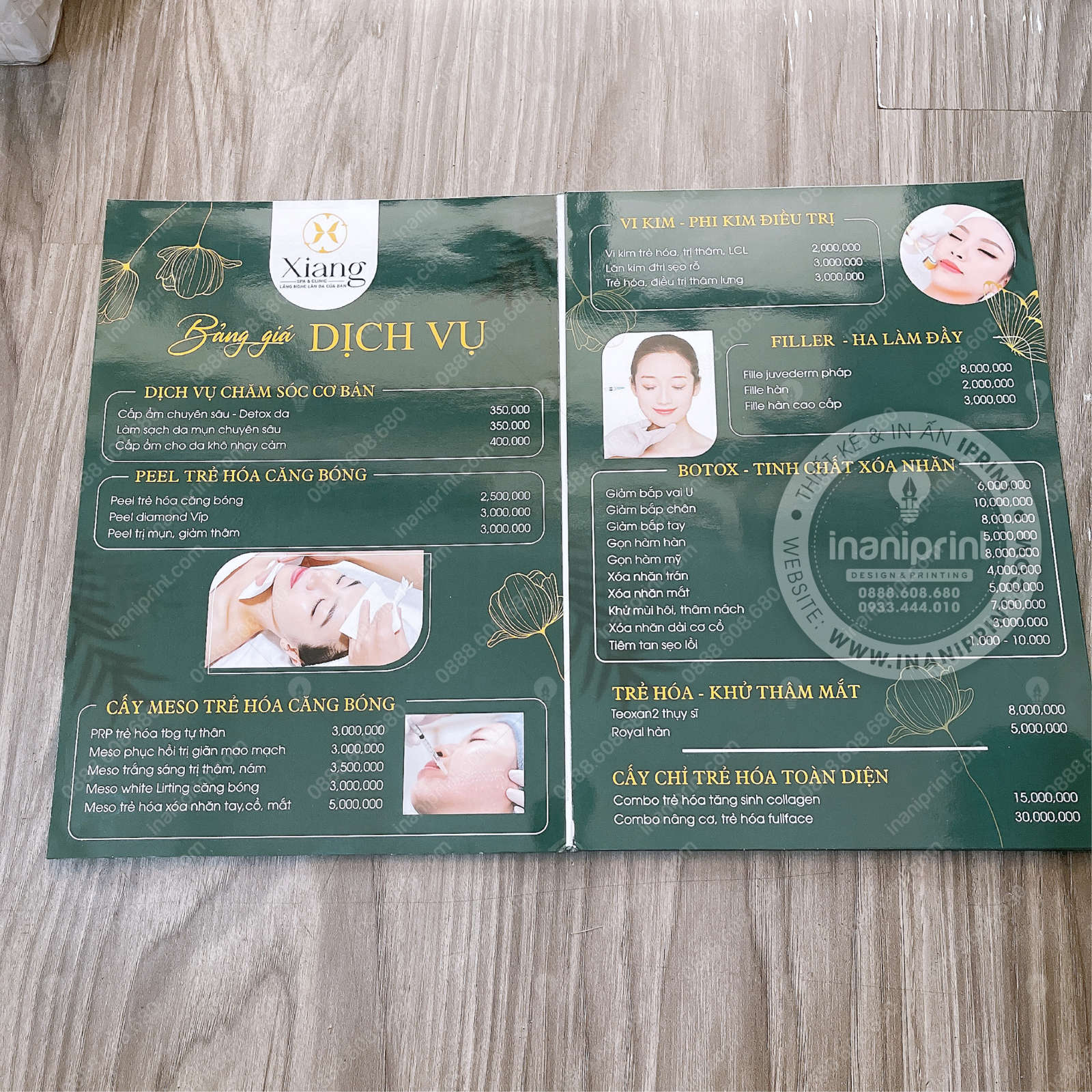 Mẫu Menu Nhựa Tiệm Spa, Bảng Giá Nhựa Tiệm Spa, Thực Đơn Nhựa Tiệm Spa Đẹp Giá Rẻ - Image 2