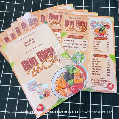 Mẫu Menu Nhựa Quán Ăn, Bảng Giá Nhựa Quán Ăn, Thực Đơn Nhựa Quán Ăn Đẹp Giá Rẻ