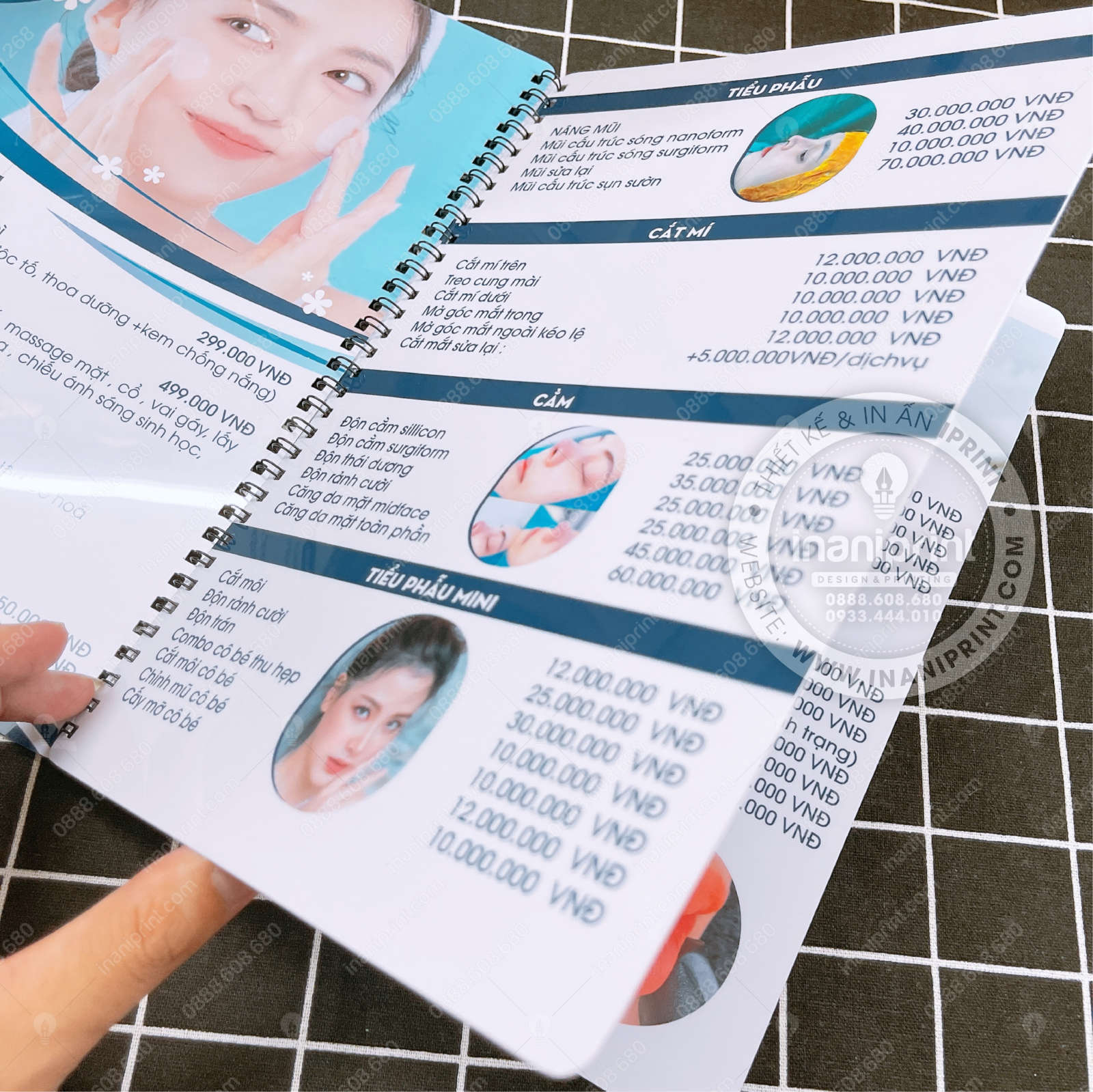 Mẫu Menu Nhựa Tiệm Spa, Bảng Giá Nhựa Tiệm Spa, Thực Đơn Nhựa Tiệm Spa Đẹp Giá Rẻ - Image 3