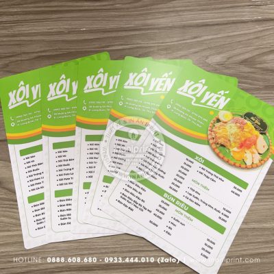 Mẫu Menu Nhựa Quán Ăn, Bảng Giá Nhựa Quán Ăn, Thực Đơn Nhựa Quán Ăn Đẹp Giá Rẻ