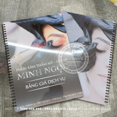 Mẫu Menu Nhựa Tiệm Spa, Bảng Giá Nhựa Tiệm Spa, Thực Đơn Nhựa Tiệm Spa Đẹp Giá Rẻ