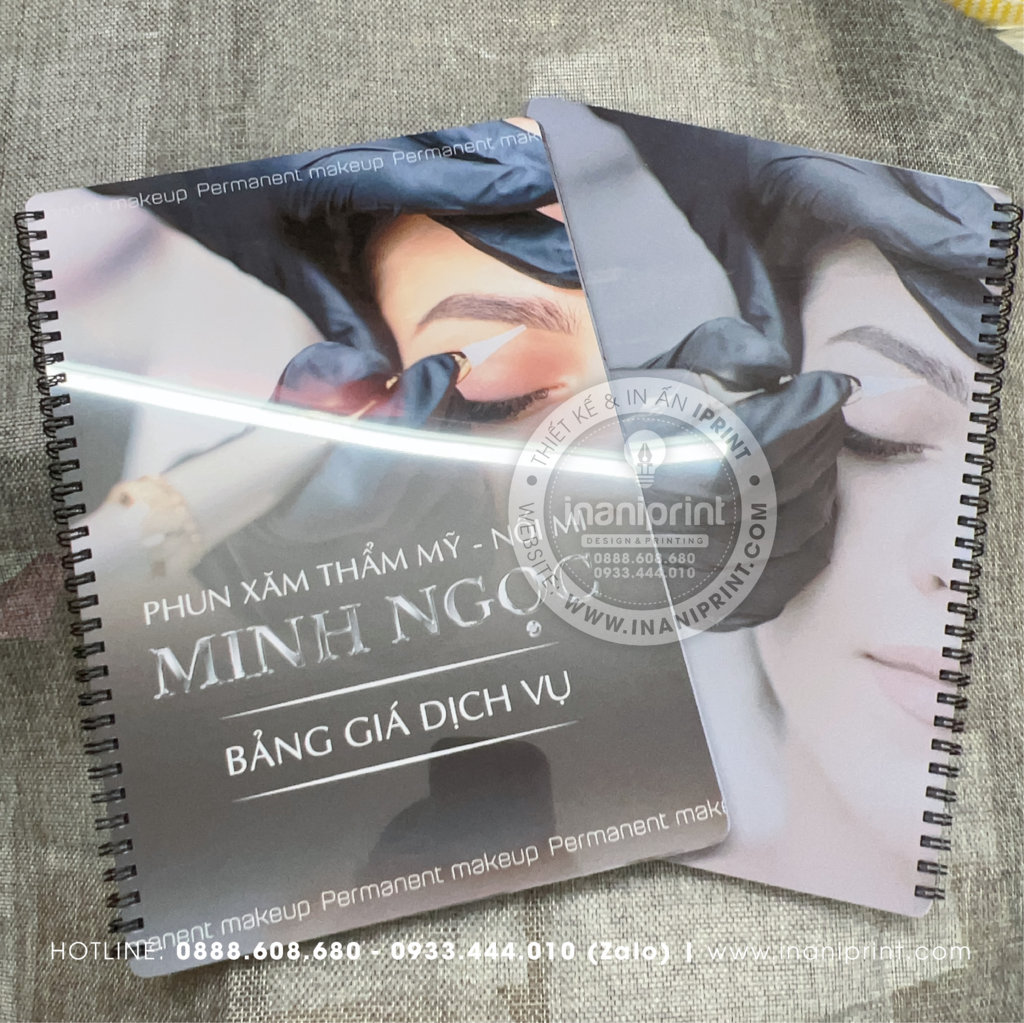 Mẫu Menu Nhựa Tiệm Spa, Bảng Giá Nhựa Tiệm Spa, Thực Đơn Nhựa Tiệm Spa Đẹp Giá Rẻ