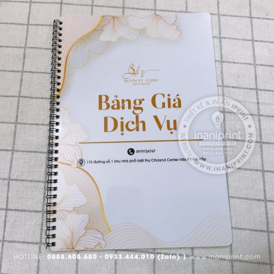 Mẫu Menu Nhựa Tiệm Spa, Bảng Giá Nhựa Tiệm Spa, Thực Đơn Nhựa Tiệm Spa Đẹp Giá Rẻ