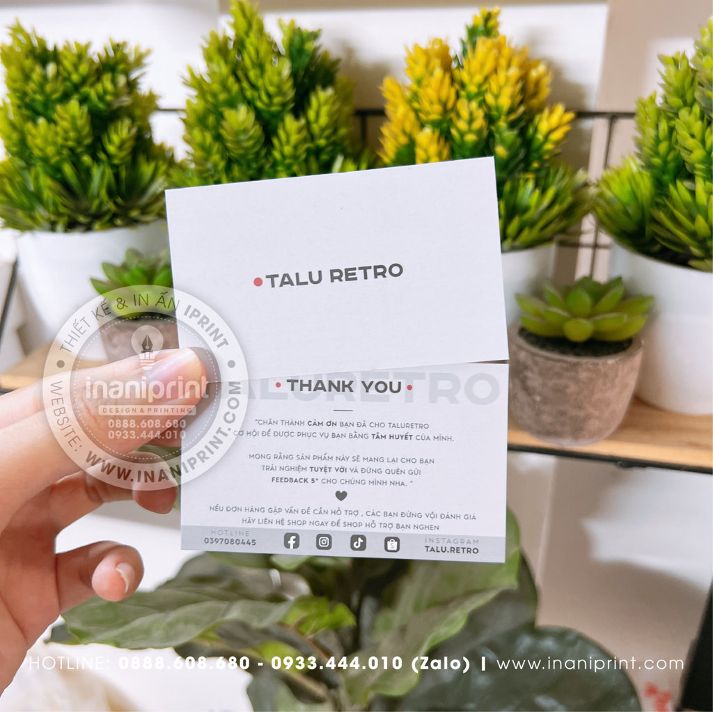 Mẫu Card cám ơn Talu Retro, Thiệp cám ơn Talu Retro, Danh Thiếp cám ơn Talu Retro đẹp giá rẻ