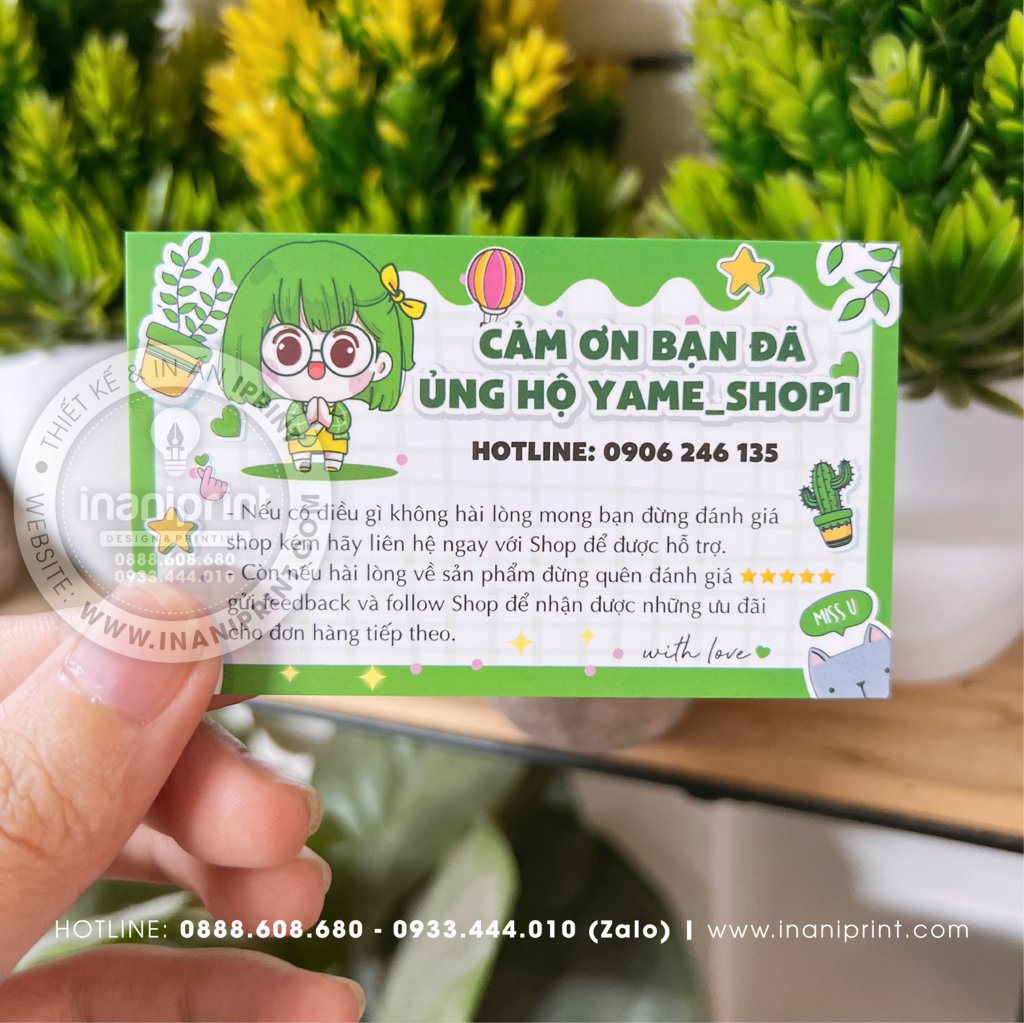 Mẫu Card cám ơn Yame_Shop1, Thiệp cám ơn Yame_Shop1, Danh Thiếp cám ơn Yame_Shop1 đẹp giá rẻ
