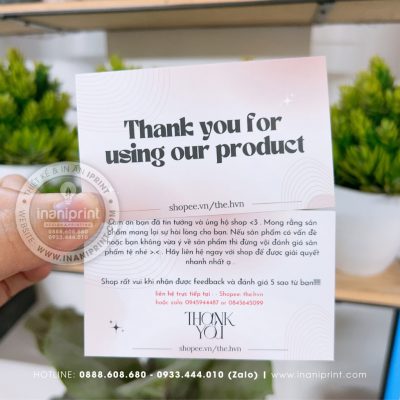 Mẫu Card cám ơn, Thiệp cám ơn, Danh thiếp cám ơn đẹp giá rẻ