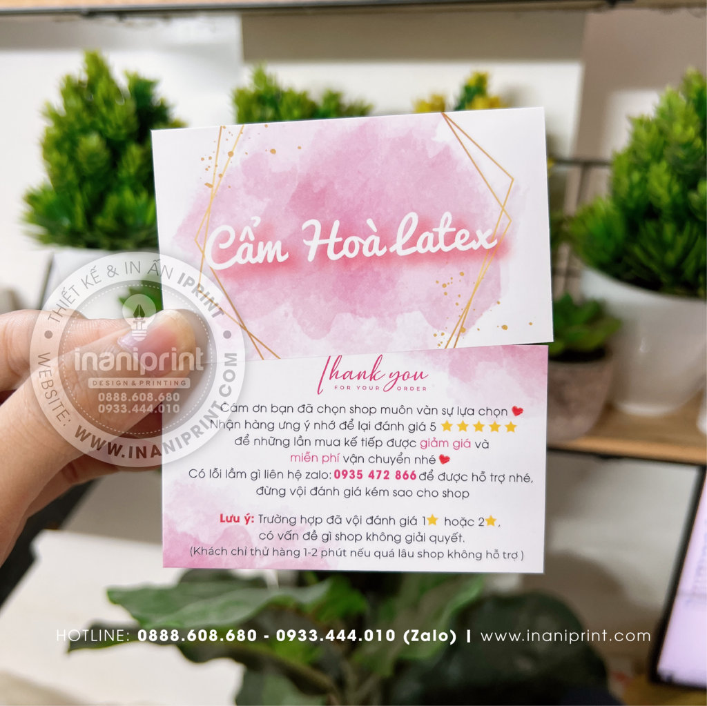 Mẫu Card cám ơn Cẩm Hòa Latex, Thiệp cám ơn Cẩm Hòa Latex, Danh Thiếp cám ơn Cẩm Hòa Latex đẹp giá rẻ