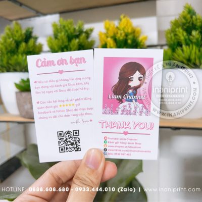 Mẫu Card cám ơn Liam Channel, Thiệp cám ơn Liam Channel, Danh Thiếp cám ơn Liam Channel đẹp giá rẻ