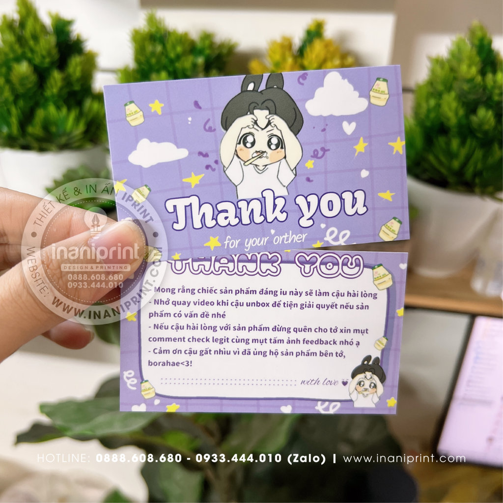 Mẫu Card cám ơn, Thiệp cám ơn, Danh Thiếp cám ơn đẹp giá rẻ