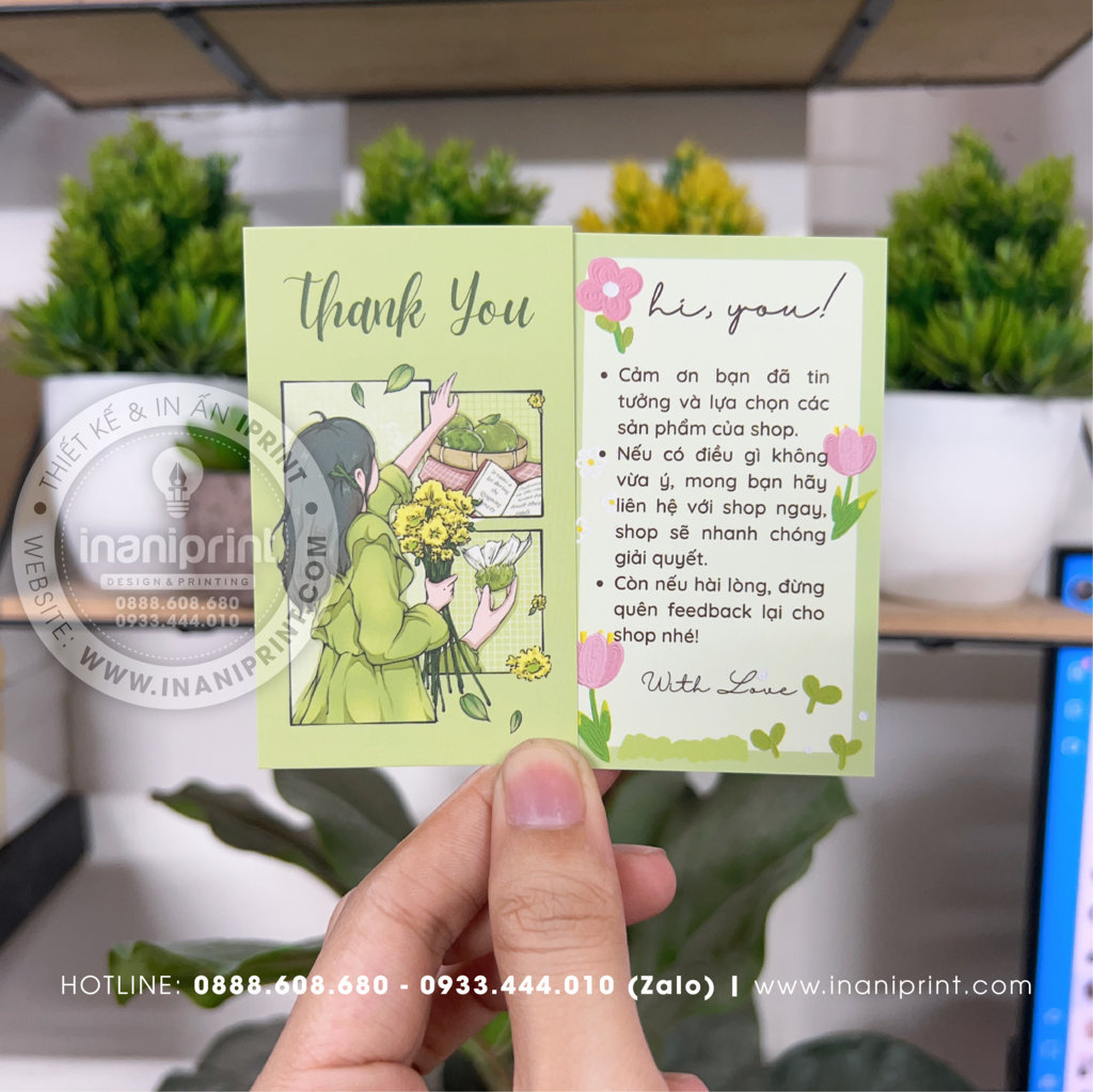 Mẫu Card cám ơn Cô Gái, Thiệp cám ơn Cô Gái, Danh Thiếp Cô Gái đẹp giá rẻ