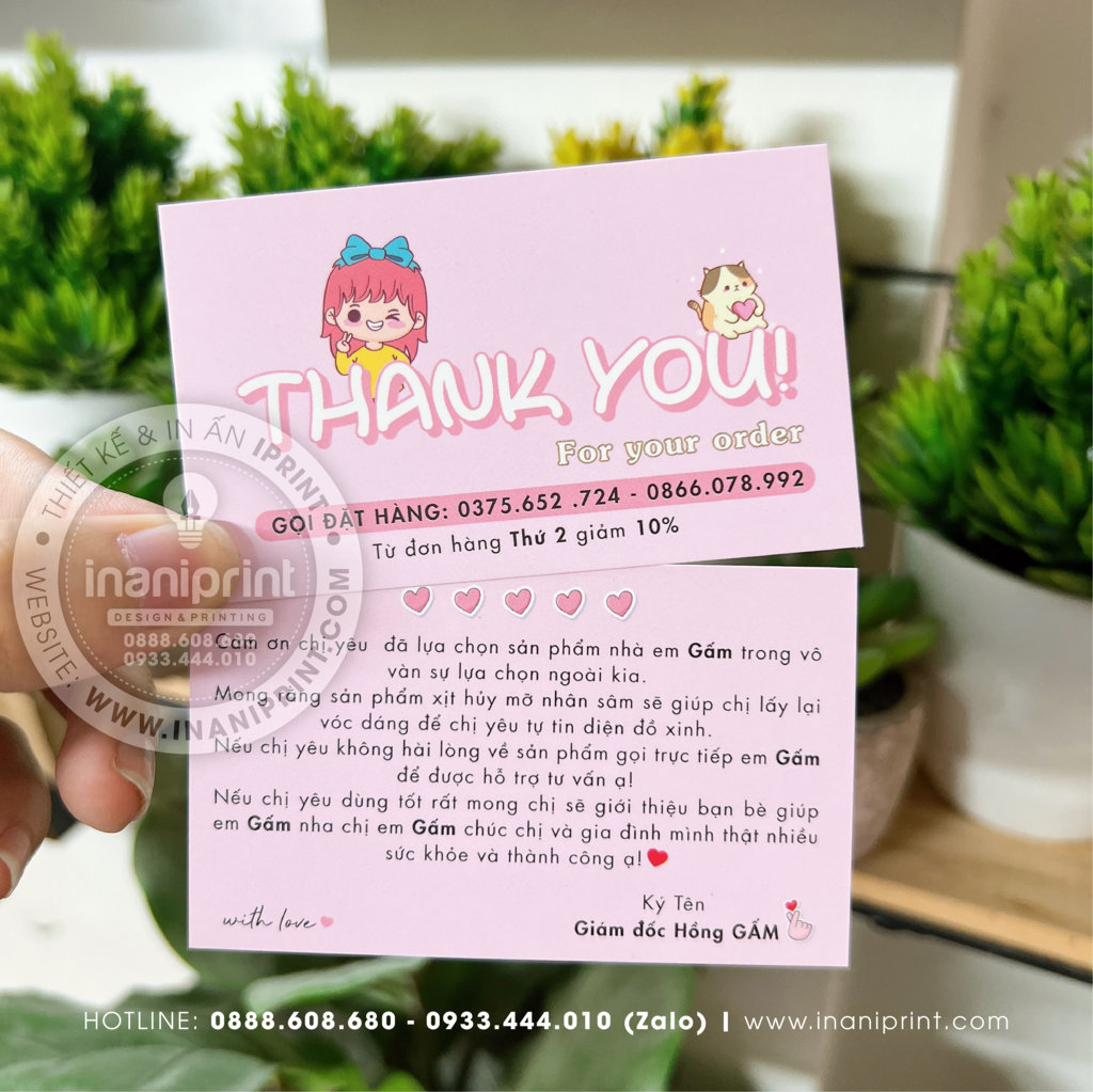 Mẫu Card cám ơn, Thiệp cám ơn, Danh Thiếp cám ơn đẹp giá rẻ