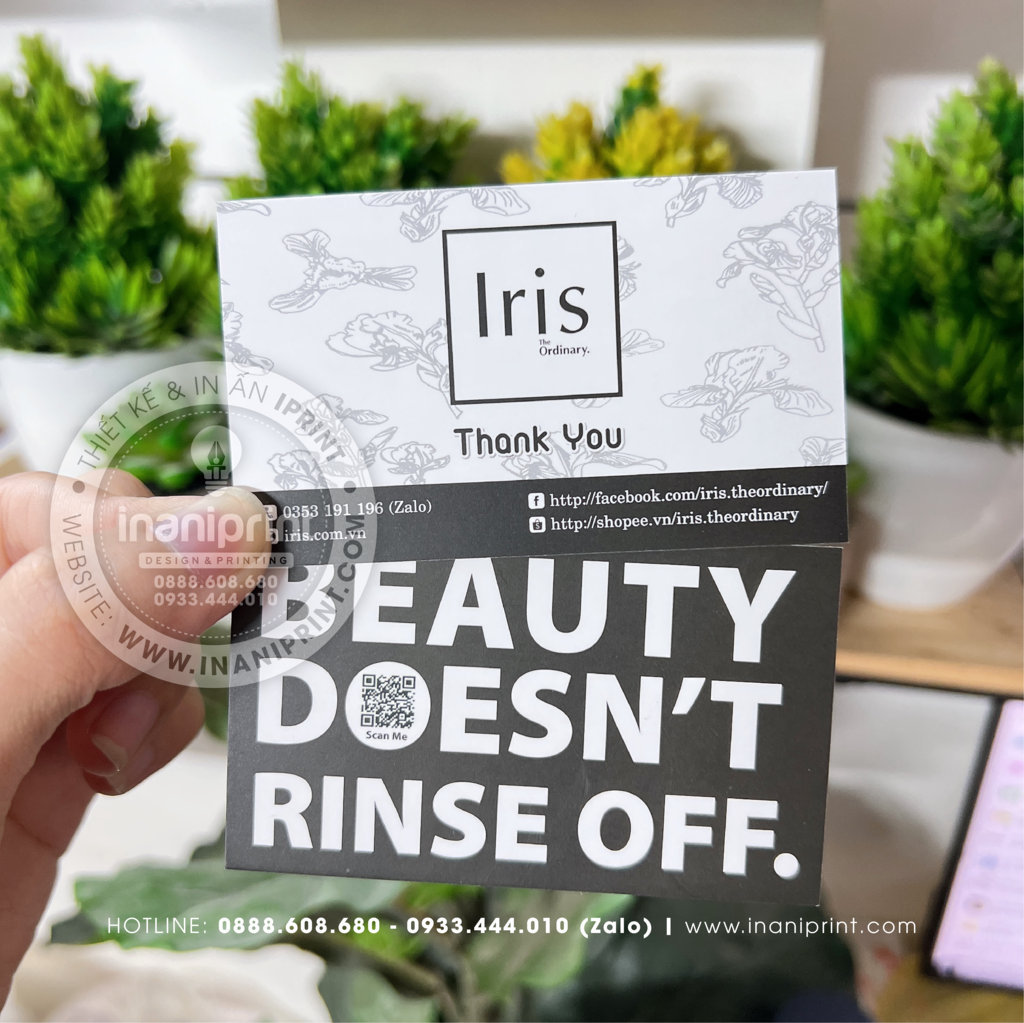 Mẫu Card cám ơn Iris The Ordinary, Thiệp cám ơn Iris The Ordinary, Danh Thiếp cám ơn Iris The Ordinary đẹp giá rẻ