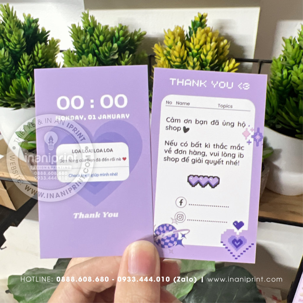 Mẫu Card cám ơn, Thiệp cám ơn, Danh Thiếp cám ơn đẹp giá rẻ