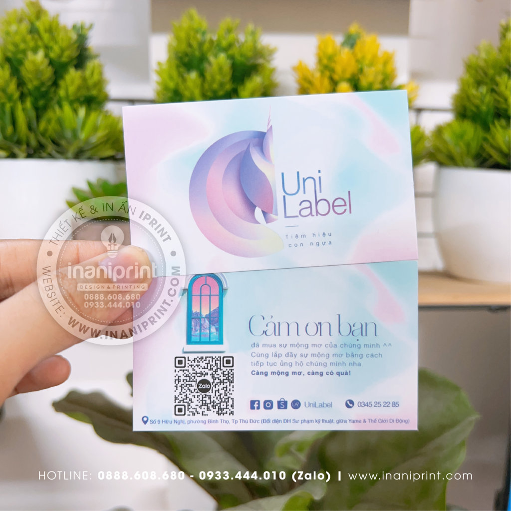 Mẫu Card cám ơn Uni Label, Thiệp cám ơn Uni Label, Danh Thiếp cám ơn Uni Label đẹp giá rẻ