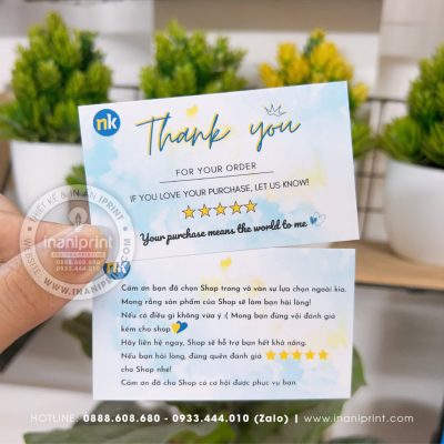 Mẫu Card cám ơn NK Shop, Thiệp cám ơn NK Shop, Danh Thiếp cám ơn NK Shop đẹp giá rẻ