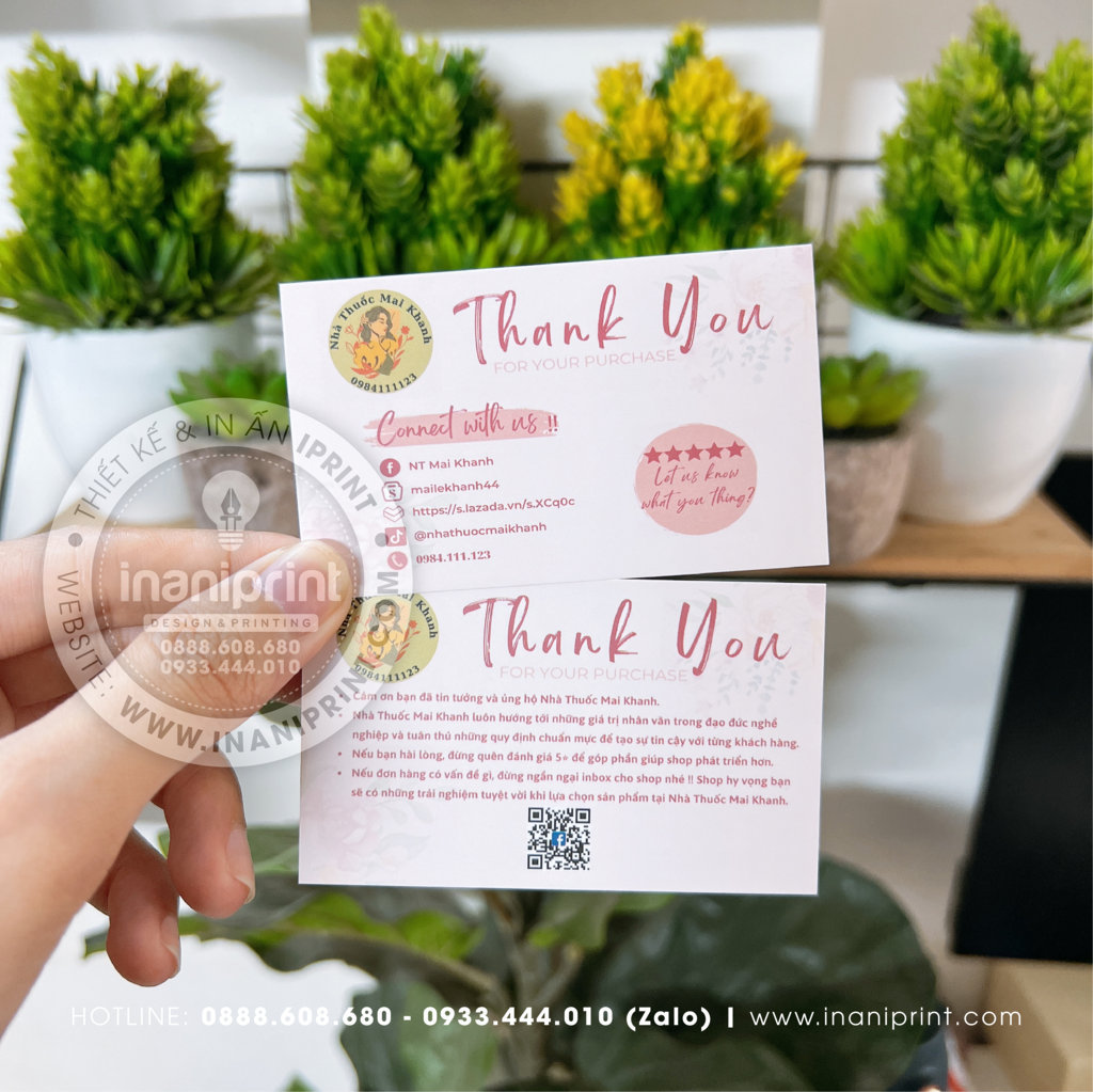 Mẫu Card cám ơn Nhà Thuốc Mai Khánh, Thiệp cám ơn Nhà Thuốc Mai Khánh, Danh Thiếp cám ơn Nhà Thuốc Mai Khánh đẹp giá rẻ
