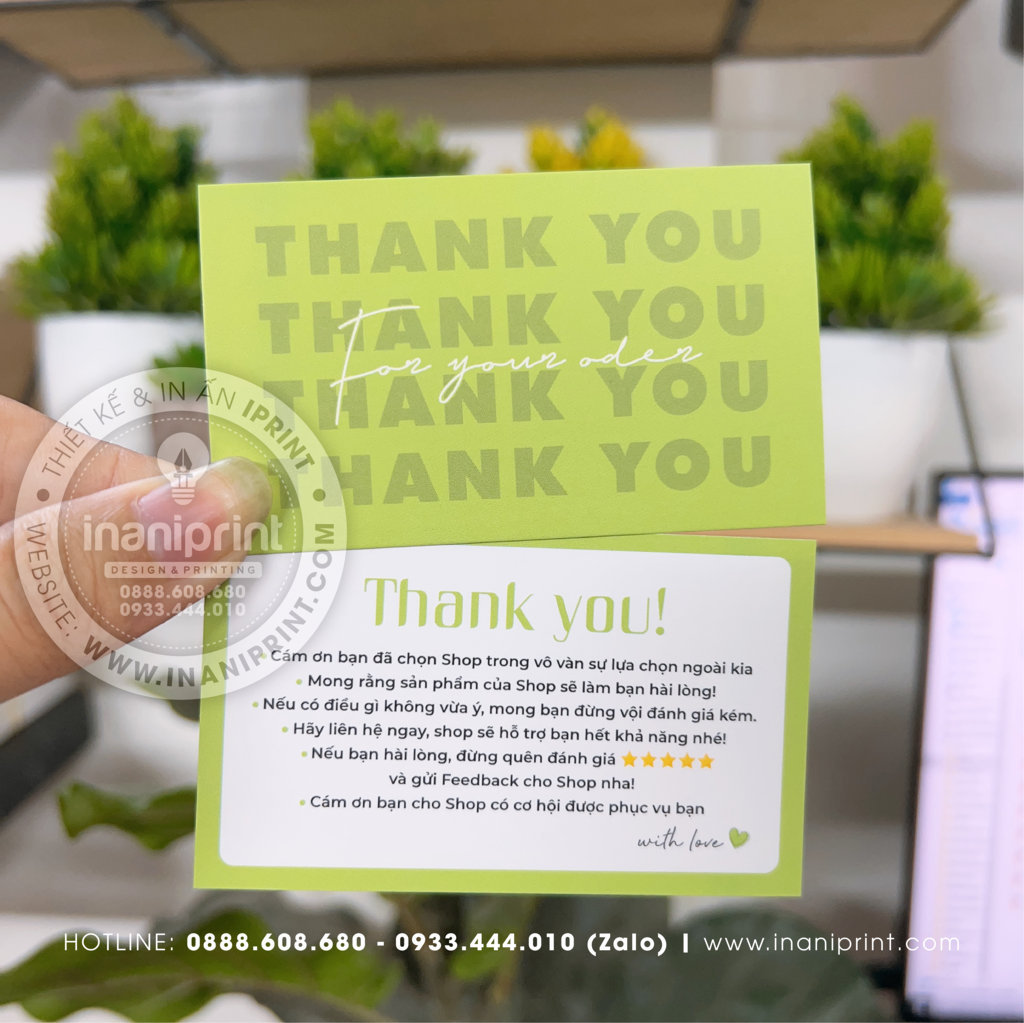 Mẫu Card cám ơn, Thiệp cám ơn, Danh Thiếp cám ơn đẹp giá rẻ