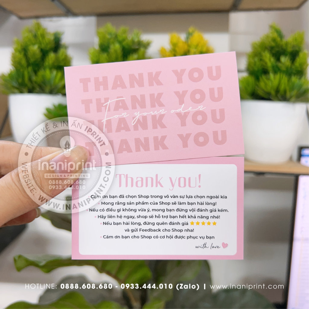 Mẫu Card cám ơn, Thiệp cám ơn, Danh Thiếp cám ơn đẹp giá rẻ