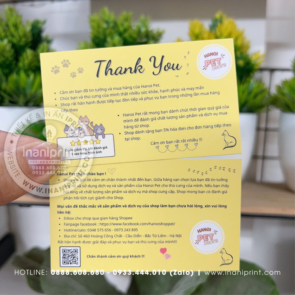 Mẫu Card cám ơn Pet Store HaNoi, Thiệp cám ơn Pet Store HaNoi, Danh Thiếp cám ơn Pet Store HaNoi đẹp giá rẻ