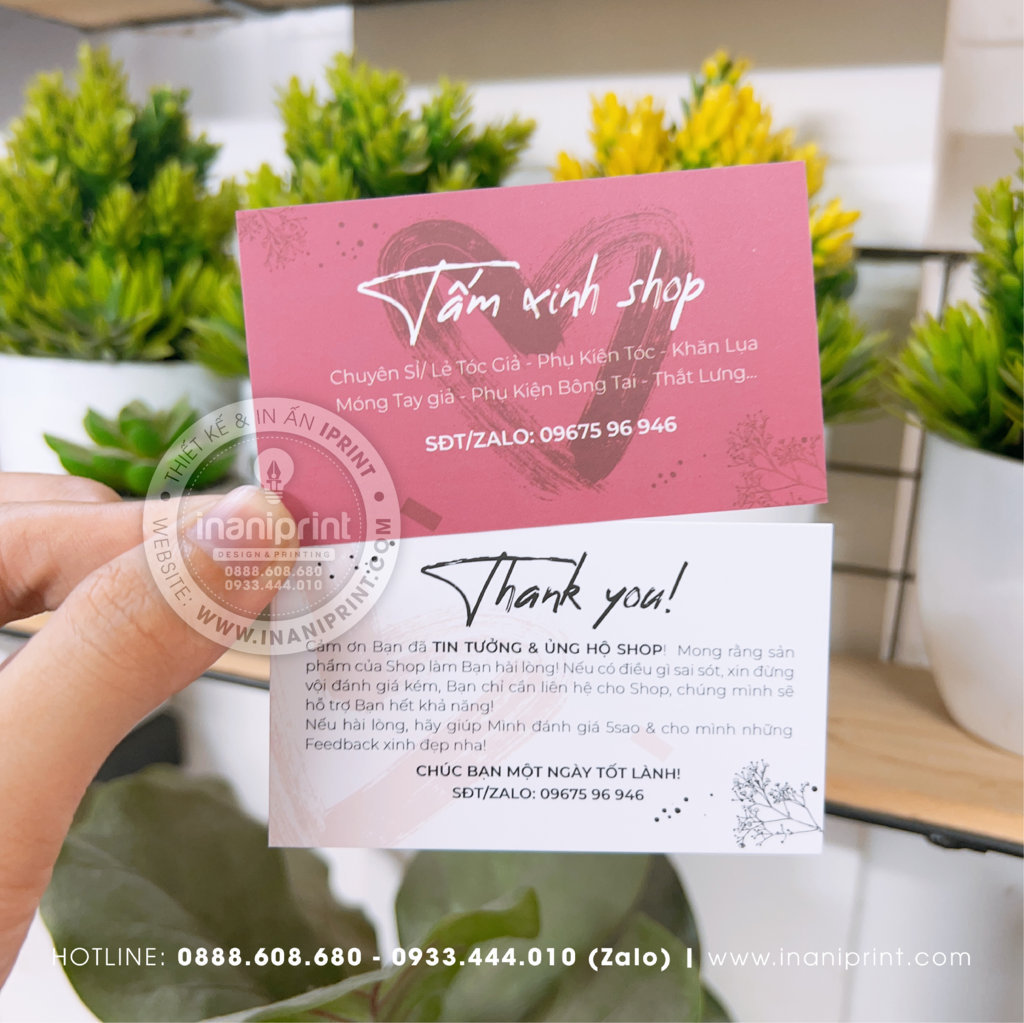Mẫu Card cám ơn Tấm Xinh Shop, Thiệp cám ơn Tấm Xinh Shop, Danh Thiếp cám ơn Tấm Xinh Shop đẹp giá rẻ