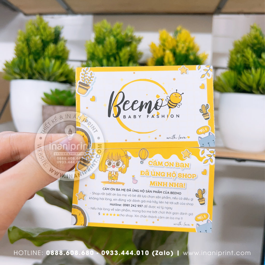 Mẫu Card cám ơn Beemo Shop, Thiệp cám ơn Beemo Shop, Danh Thiếp cám ơn Beemo Shop đẹp giá rẻ