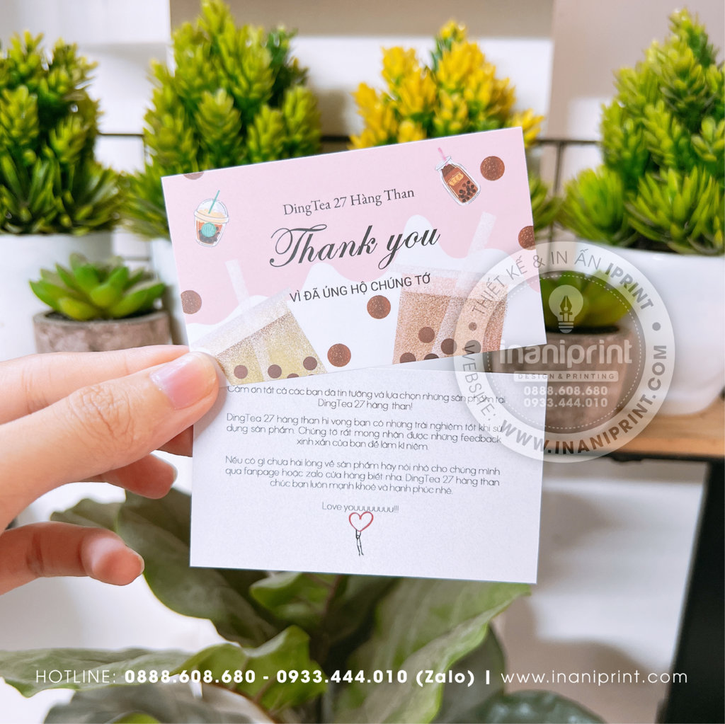 Mẫu Card cám ơn Ding Tea 27 Hàng Than, Thiệp cám ơn Ding Tea 27 Hàng Than, Danh Thiếp cám ơn Ding Tea 27 Hàng Than đẹp giá rẻ