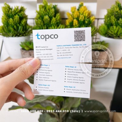 Mẫu Card Visit Công Ty Topco, Name Card Công Ty Topco, Danh Thiếp Công Ty Topco đẹp giá rẻ