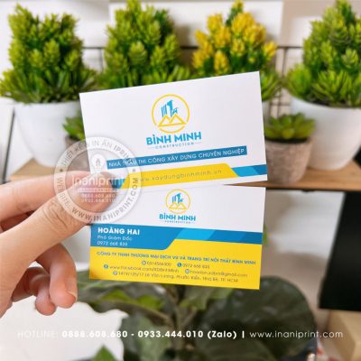 Mẫu Card Visit Công Ty Xây Dựng Bình Minh, Name Card Công Ty Xây Dựng Bình Minh, Danh Thiếp Công Ty Xây Dựng Bình Minh đẹp giá rẻ