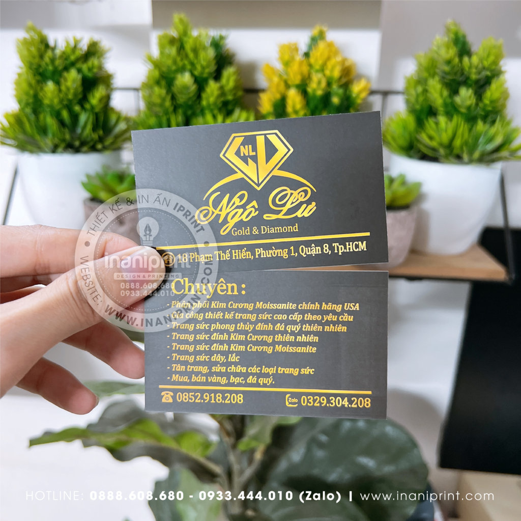 Mẫu Card Visit Shop Đá Quý Ngô Lư, Name Card Shop Đá Quý Ngô Lư, Danh Thiếp Shop Đá Quý Ngô Lư đẹp giá rẻ