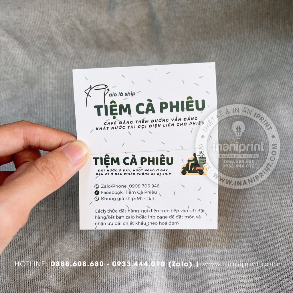 Mẫu Card Visit Tiệm Cà Phiêu, Name Card Tiệm Cà Phiêu, Danh Thiếp Tiệm Cà Phiêu đẹp giá rẻ