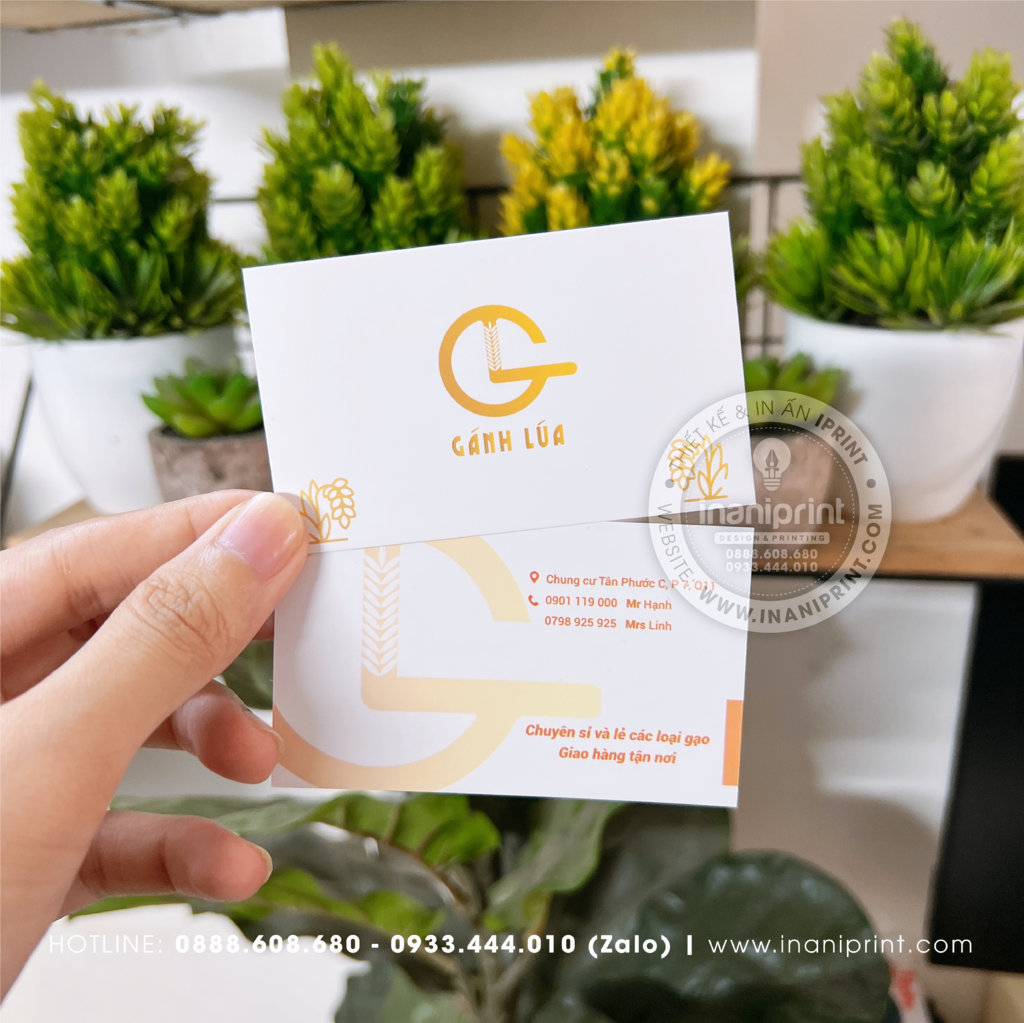 Mẫu Card Visit Tiệm Gạo Gánh Lúa, Name Card Tiệm Gạo Gánh Lúa, Danh Thiếp Tiệm Gạo Gánh Lúa đẹp giá rẻ