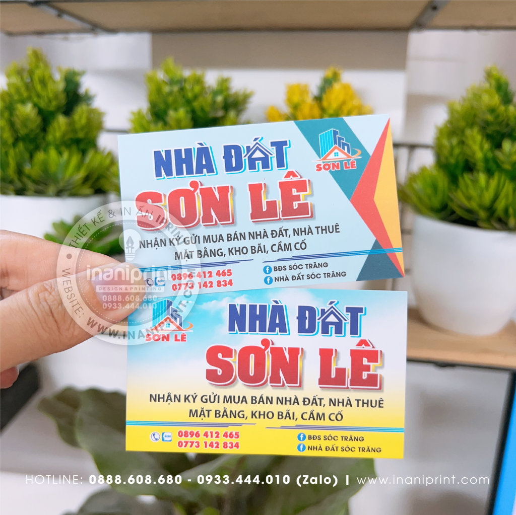 Mẫu Card Visit Nhà Đất Sơn Lê, Name Card Nhà Đất Sơn Lê, Danh Thiếp Nhà Đất Sơn Lê đẹp giá rẻ