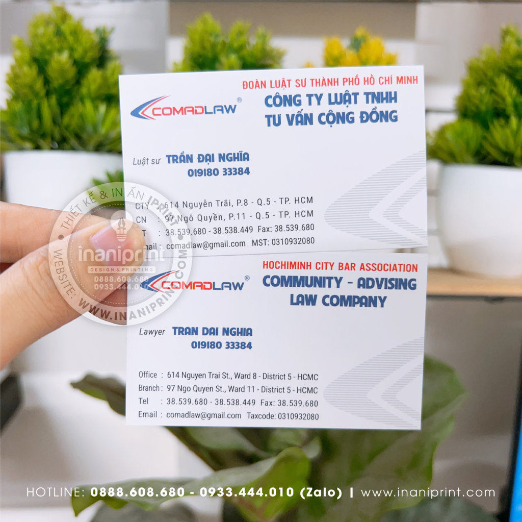 Mẫu Card Visit Công Ty Luật COMAD LAW, Name Card Công Ty Luật COMAD LAW, Danh Thiếp Công Ty Luật COMAD LAW đẹp giá rẻ