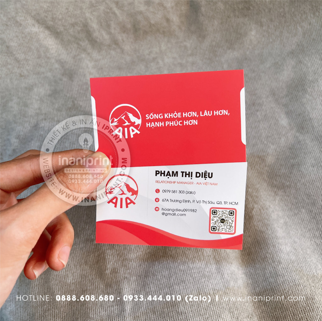 Mẫu Card Visit Công Ty AIA, Name Card Công Ty AIA, Danh Thiếp Công Ty AIA đẹp giá rẻ