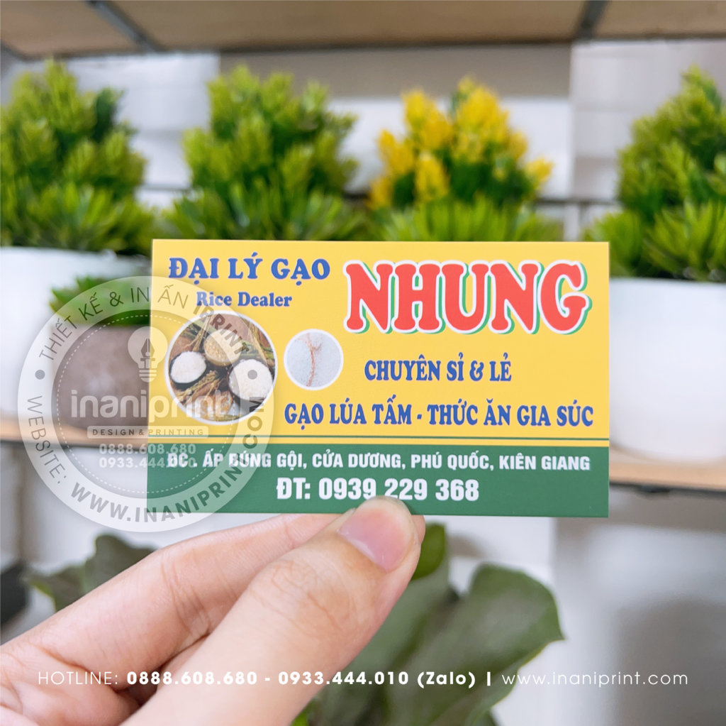 Mẫu Card Visit Đại Lý Gạo Nhung, Name Card Đại Lý Gạo Nhung, Danh Thiếp Đại Lý Gạo Nhung đẹp giá rẻ