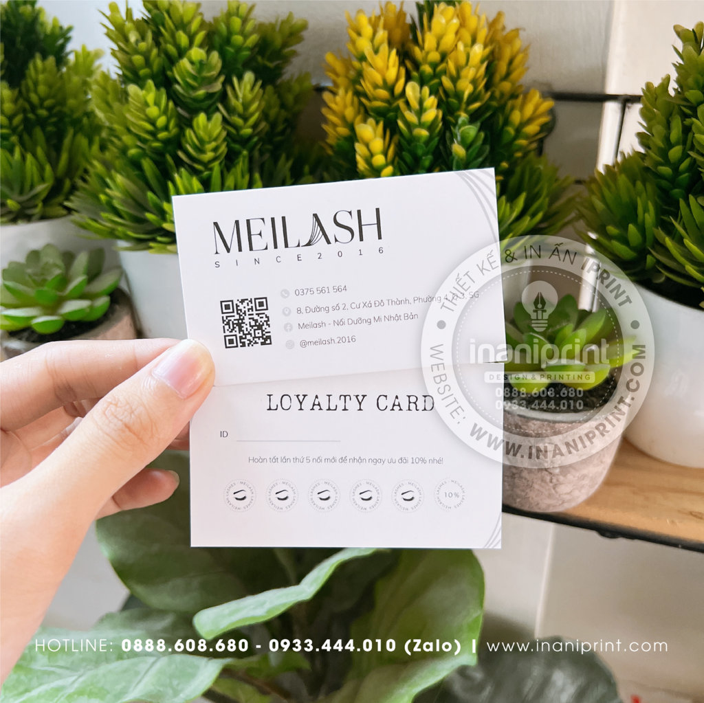 Mẫu Card Visit Tiệm Nails Meilash, Name Card Tiệm Nails Meilash, Danh Thiếp Tiệm Nails Meilash đẹp giá rẻ