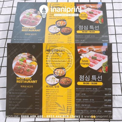 Mẫu Menu Fomex Quán Ăn, Bảng Giá Fomex Quán Ăn, Thực Đơn Quán Ăn Fomex Đẹp Giá Rẻ